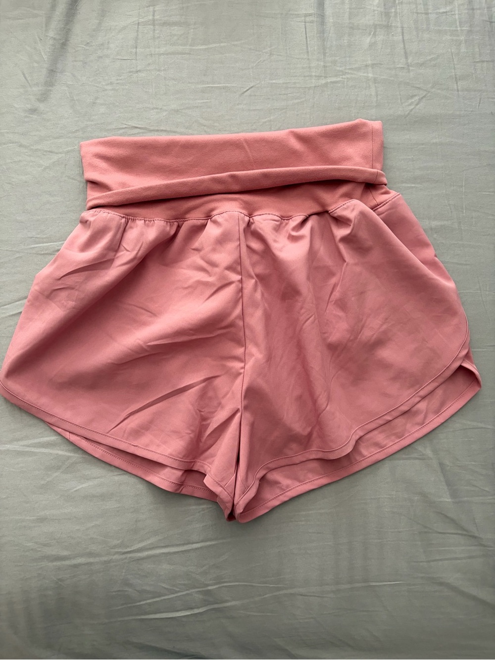 NWOT Zenana Outfitters Dusty Rose Fold-Over Waist Athletic Shorts